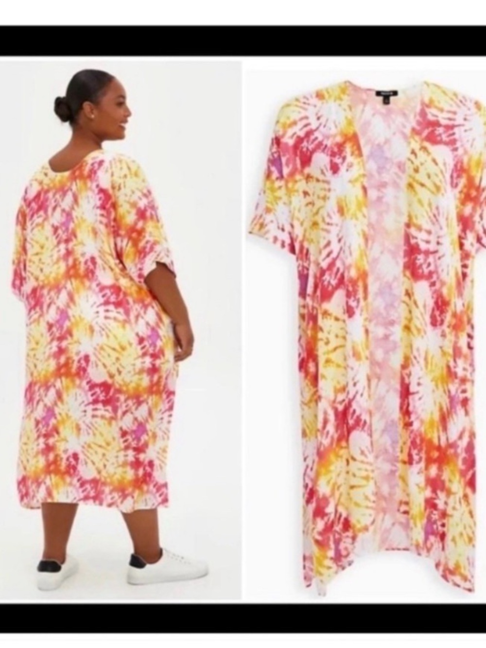 TORRID Tie Dye Maxi Kimono Top - Picture 2 of 4